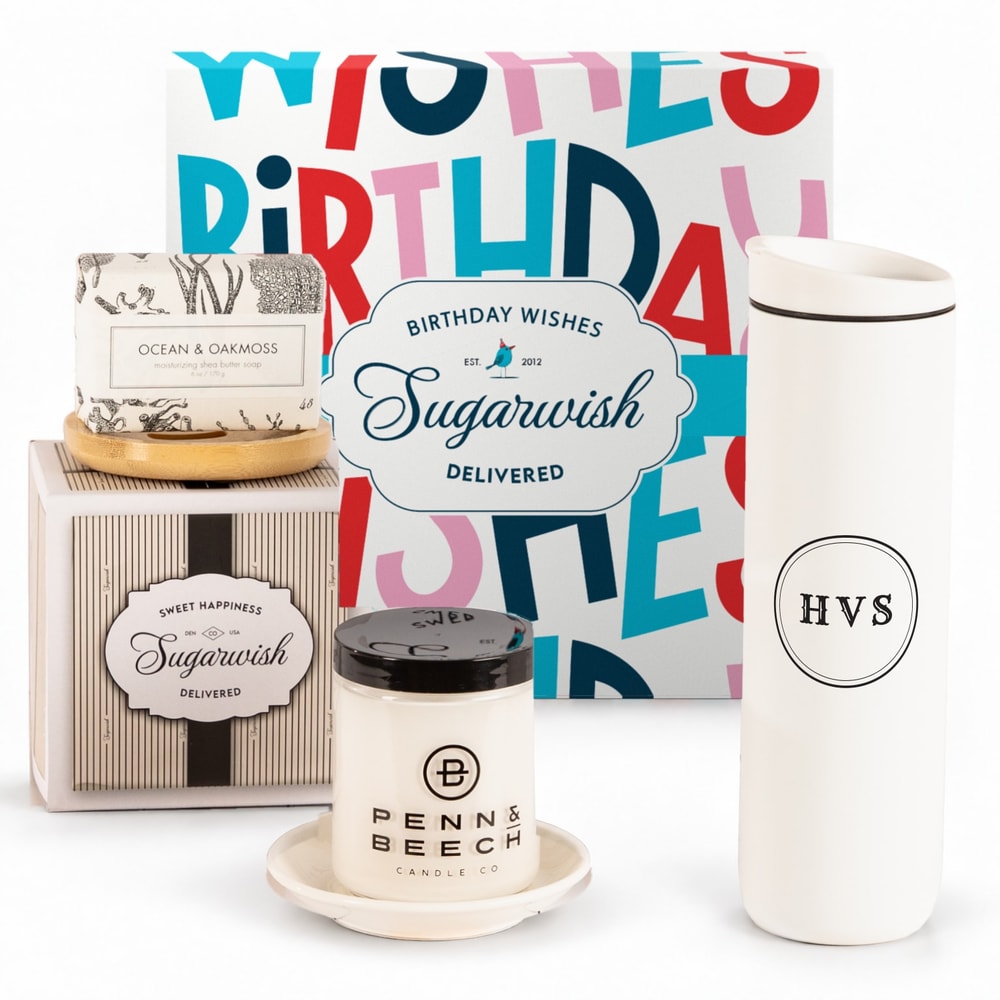 Monogrammed MiiR Drinkware with 2 Gourmet Goods & Spa picks (Monogrammed)