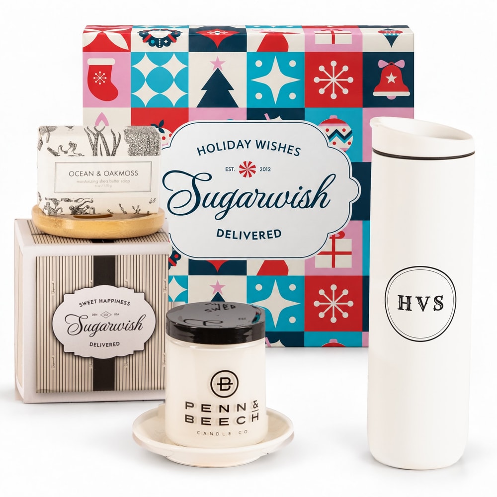 Monogrammed MiiR Drinkware with 2 Gourmet Goods & Spa picks (Monogrammed)