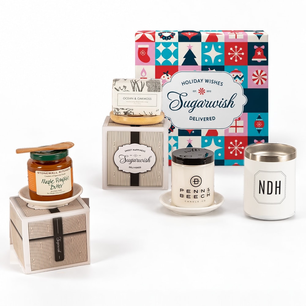 Monogrammed Mug with 3 Gourmet Goods & Spa picks (Monogrammed)